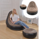 Надувное кресло диван 2в1 с пуфиком для ног A-Sofa до 150 кг Кофейный