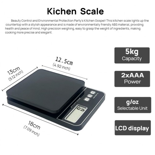 Весы кухонные электронные B301, 5кг (1г)