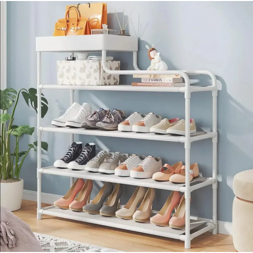 Полка для обуви Multifunctional Storage Shoe Rack 5 полок двухсторонняя Белая Полка для обуви Multifunctional Storage Shoe Rack 5 полок двухсторонняя Белая