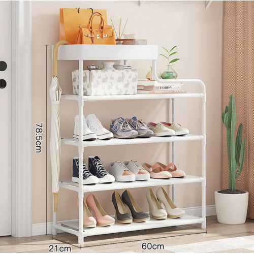 Полка для обуви Multifunctional Storage Shoe Rack 5 полок двухсторонняя Белая