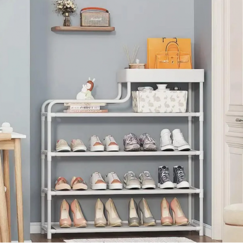 Полка для обуви Multifunctional Storage Shoe Rack 5 полок двухсторонняя Белая