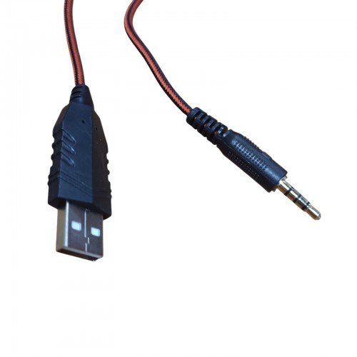 Игровые проводные наушники IMENSO IMS-E1007 RGB USB+3.5 Синие