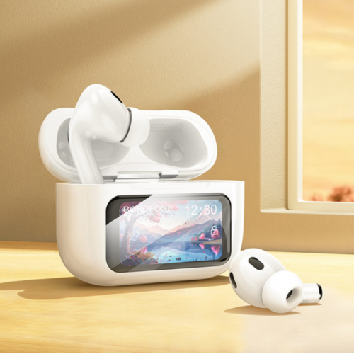 Наушники беспроводные TWS Borofone BW76 Brocade true wireless ANC noise Белые