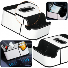 Автомобильный подлокотник-органайзер с двумя подстаканниками и коробкой для салфеток