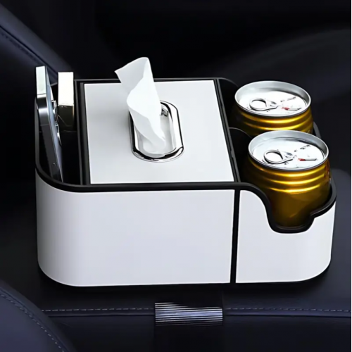 Автомобильный подлокотник-органайзер с двумя подстаканниками и коробкой для салфеток