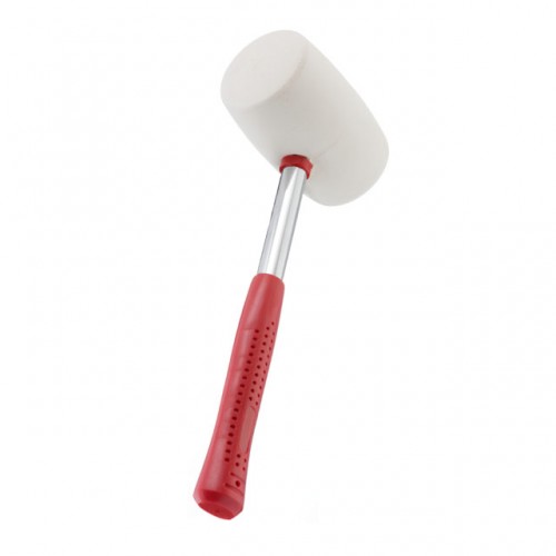 Киянка резиновая 680 г, 80 мм, белая резина, металлическая ручка INTERTOOL HT-0235