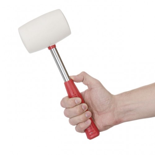 Киянка резиновая 680 г, 80 мм, белая резина, металлическая ручка INTERTOOL HT-0235