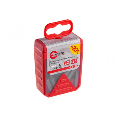 Комплект насадок для отверток PZ1 1/4" * 25 мм уп. 25 шт. INTERTOOL VT-5945