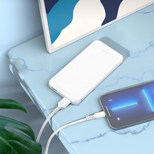 Внешний аккумулятор Power bank HOCO J100 10000 mAh батарея зарядка Белый