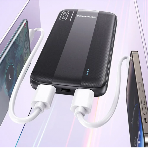 Внешний аккумулятор Power bank AWEI P20K 10000mAh 2USB батарея зарядка Черный