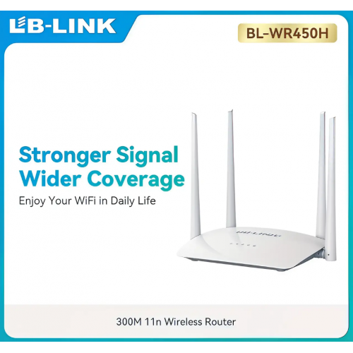Роутер маршрутизатор LB-Link BL-WR450H 2.4GHz 300 Mbps 4*5dBi усиленные антенны 2LAN+1WAN Роутер маршрутизатор LB-Link BL-WR450H 2.4GHz 300 Mbps 4*5dBi усиленные антенны 2LAN+1WAN