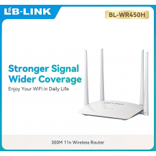 Роутер маршрутизатор LB-Link BL-WR450H 2.4GHz 300 Mbps 4*5dBi усиленные антенны 2LAN+1WAN