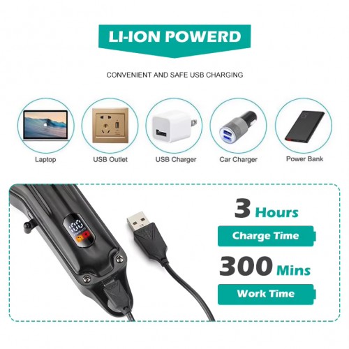 Аккумуляторная машинка для стрижки (clipper) VGR V-051, 4 насадки, 2500 mAh, LED-дисплей