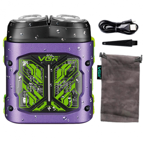 Электробритва VGR V-344, роторная, 8000 RPM, влагостойкая Фиолетовая Электробритва VGR V-344, роторная, 8000 RPM, влагостойкая Фиолетовая