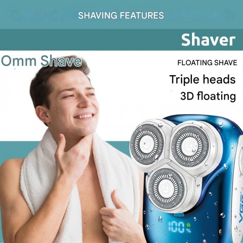 Электробритва VGR V-346, роторная, 3500 RPM, влагостойкая, LED дисплей Синий Электробритва VGR V-346, роторная, 3500 RPM, влагостойкая, LED дисплей Синий