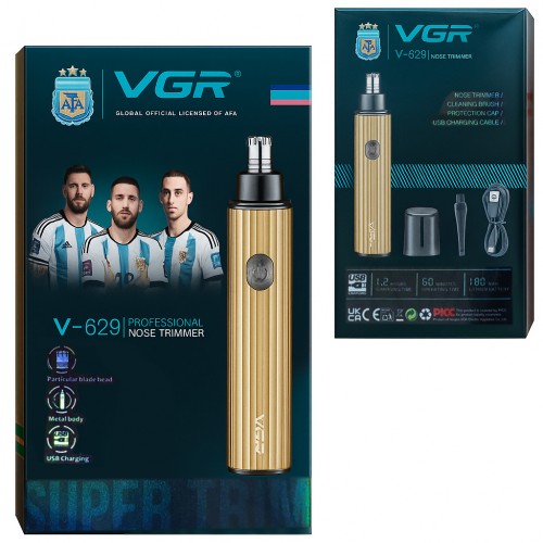 Триммер для носа аккумуляторный VGR V-629 Золотой Триммер для носа аккумуляторный VGR V-629 Золотой