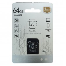 Карта памяти MicroSDHC 64GB UHS-1 Class 10 T&G С адаптером