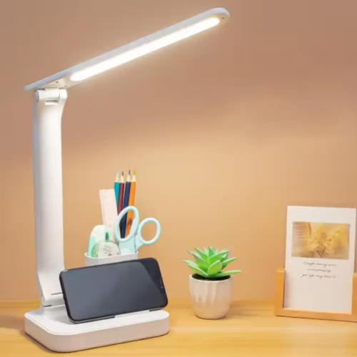 Настольная аккумуляторная LED-лампа BL-A6 с подставкой для гаджетов зарядка от USB Белая