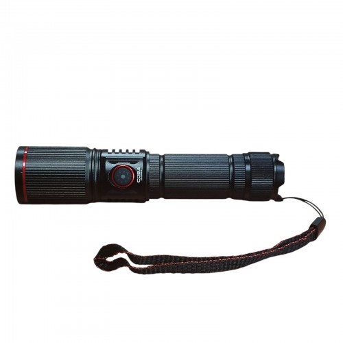 Аккумуляторный фонарь с белым, красным, зелёным, синим светом СОВА CB-S009-4 Черный