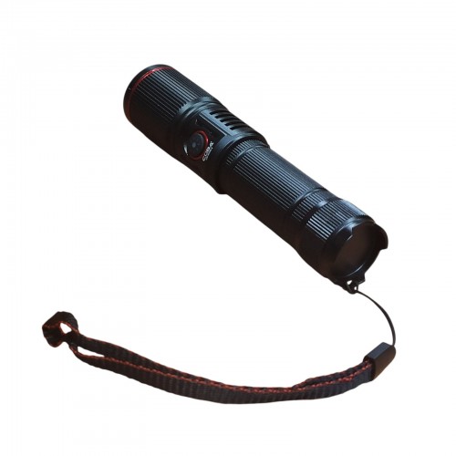 Аккумуляторный фонарь с белым, красным, зелёным, синим светом СОВА CB-S009-4 Черный