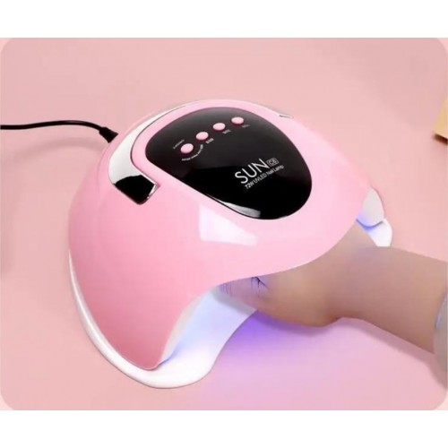 Лампа для маникюра с таймером 72Вт, от сети, SUN C6 / Лампа для ногтей / Сушилка для ногтей Розовая