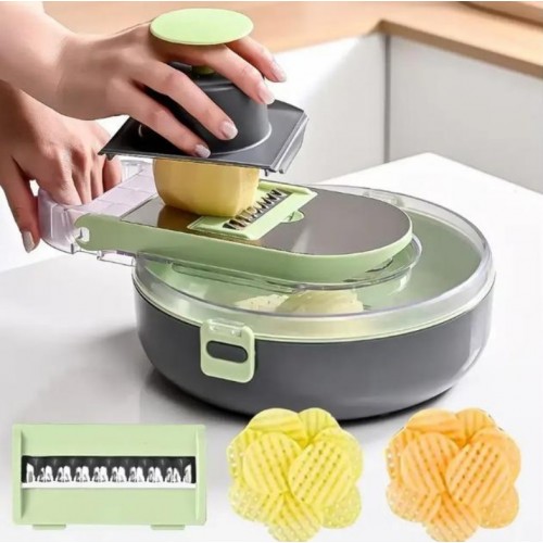 Овощерезка с сменными насадками Vegetable Cutter C351 / Многофункциональная терка для овощей с контейнером