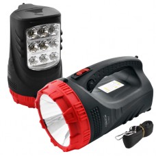 Фонарь переносной прожектор Luxury 2827, 3W+9LED/25LED, встроенный аккумулятор, ЗУ 220V