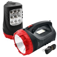Фонарь переносной прожектор Luxury 2827, 3W+9LED/25LED, встроенный аккумулятор, ЗУ 220V