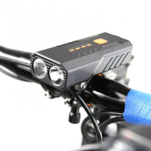 Велофара BC25S, 350LM, индикация заряда, Power Bank, Li-Ion аккумулятор, вело фонарь