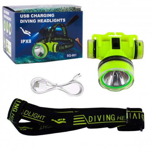 Фонарь налобный подводный для дайвинга аккумуляторный Type-C SQ-901D-OSL LED