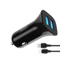 Автомобильное зарядное устройство XO TZ10 2USB/2.4A/12W + Data Cable USB to Type C