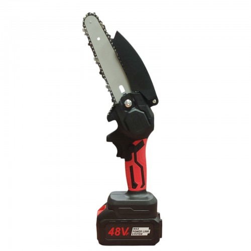 Бесщеточная Аккумуляторная цепная мини-пила 6 inch Electric SAW в кейсе 2 аккумулятора Красная
