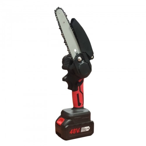 Бесщеточная Аккумуляторная цепная мини-пила 6 inch Electric SAW в кейсе 2 аккумулятора Красная