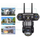 Камера наружная поворотная уличная WIFI V380 SC28-W FULL-HD Ночная сьемка 3 объектива