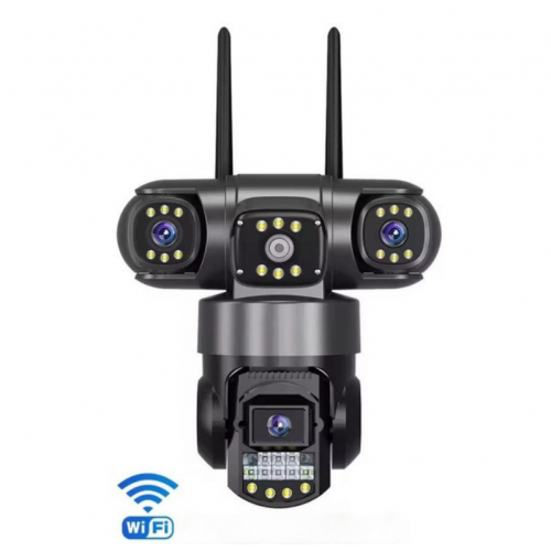 Камера наружная поворотная уличная WIFI V380 SC28-W FULL-HD Ночная сьемка 3 объектива
