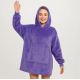 Толстовка-плед с капюшоном Huggle Hoodie Ultra Plush Blanket | Плюшевая кофта | Плед с рукавами Oversize Фиолетовый