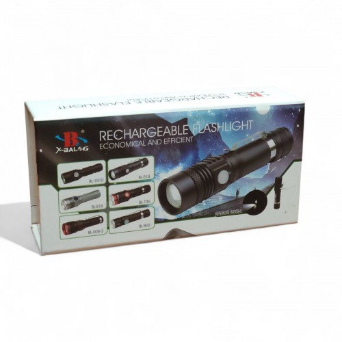 Фонарь ручной аккумуляторный Arexes BL-736-T6 1 режим с клипсой и зумом 18650 фонарик