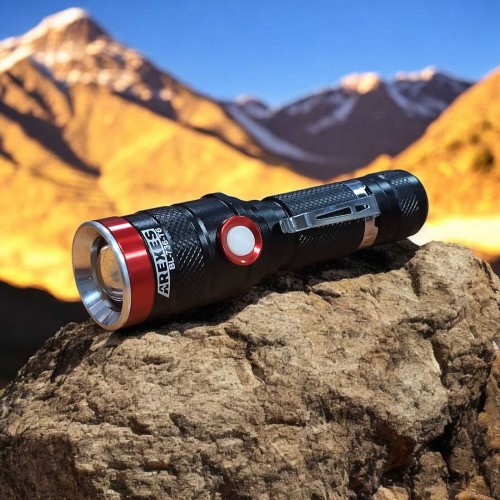 Фонарь ручной аккумуляторный Arexes BL-736-T6 1 режим с клипсой и зумом 18650 фонарик