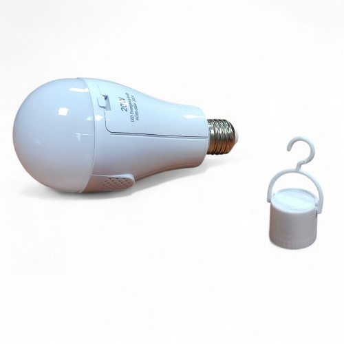 Светодиодная лампочка с аккумулятором автономная аварийная лампа 20W E27 1 режим свечения 8442 с патроном