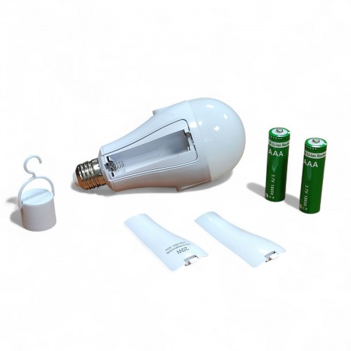 Светодиодная лампочка с аккумулятором автономная аварийная лампа 20W E27 1 режим свечения 8442 с патроном