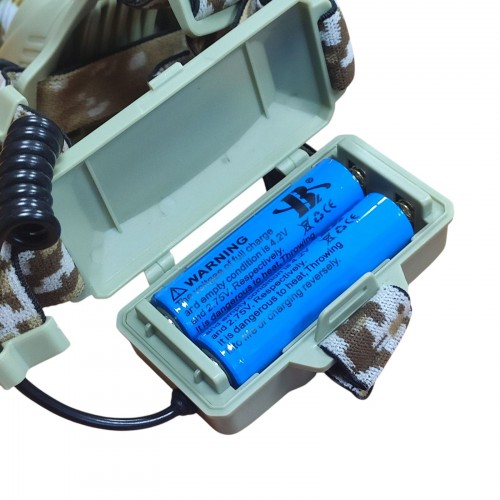 Фонарь налобный Arexes AR-108-T6+COP, светодиодный фонарь на лоб Камуфляж