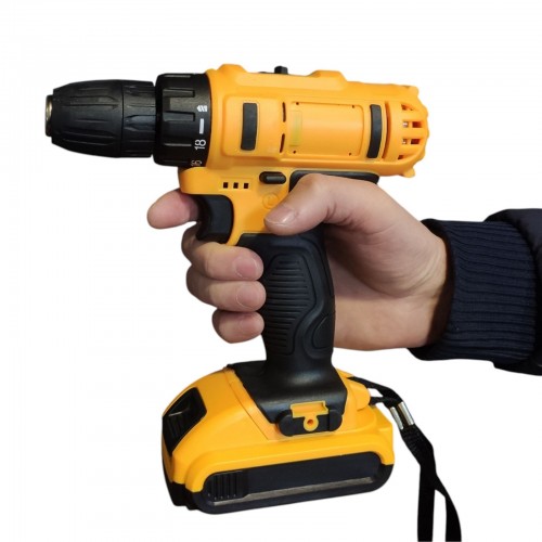 Аккумуляторный шуруповерт 24v набор слесарного инструмента в кейсе DW24 2 АКБ Желтый