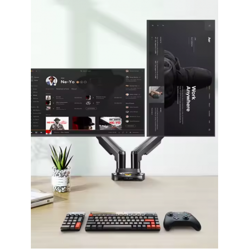 Настольный крепеж для двух мониторов NB F160 17-30 дюймов кронштейн Черный