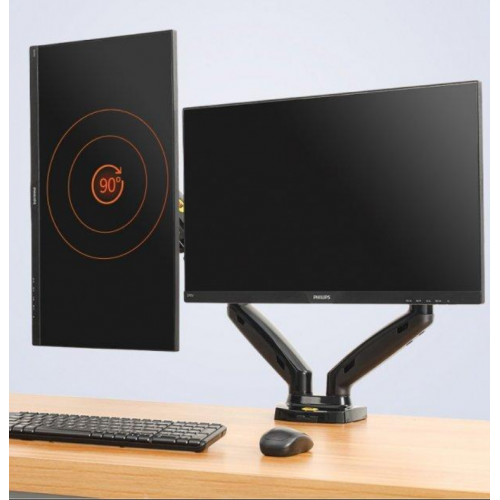 Настольный крепеж для двух мониторов NB F160 17-30 дюймов кронштейн Черный