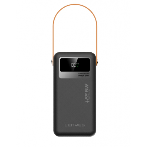 Внешний аккумулятор Power bank LENYES PX691D 60000 mAh, PD22,5W + быстрая зарядка батарея зарядка Черный