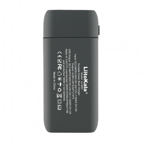 Повербанк-корпус/зарядка Liitokala Lii-MP2, 2x18650-21700, USB-C QC+PD, LCD, Box (Power Bank Case) Тёмно-Серый