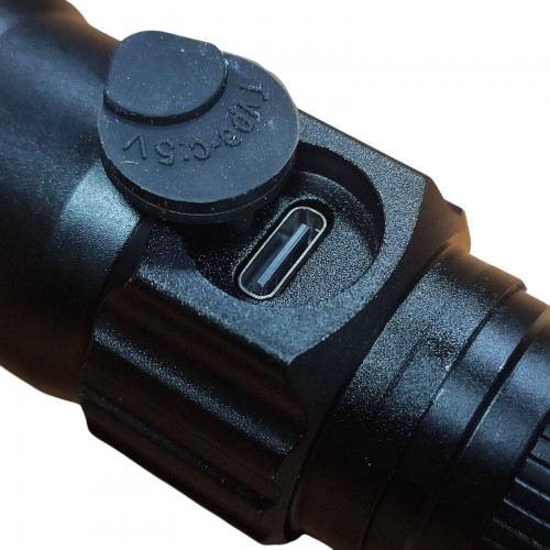 Тактический фонарь PLD-1812-T6 с красным светом 3 режима 1х18650, З/У USB -Type C