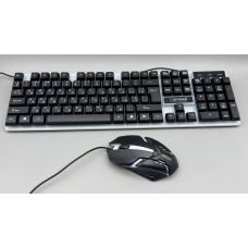 Проводная клавиатура с подсветкой + мышка XSTRIKE X-1014 RGB USB с подсветкой