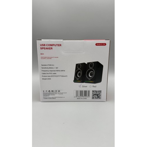 Колонки для ПК компьютера JEDEL S-578 RGB Чёрные