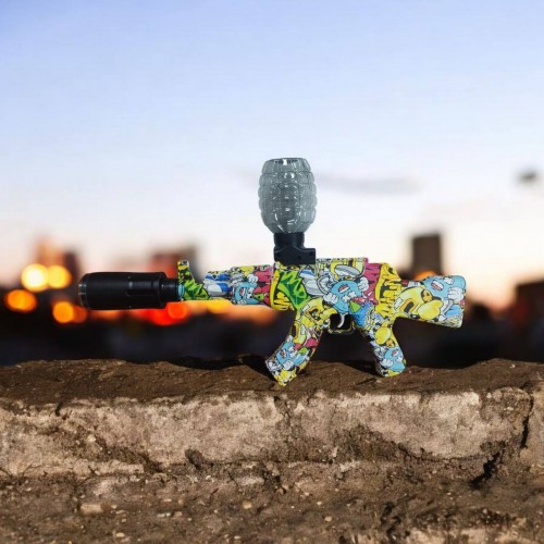 Автомат АК47 игрушечный с глушителем подсветкой на аккумуляторе и орбизах (WH80-2)